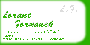 lorant formanek business card